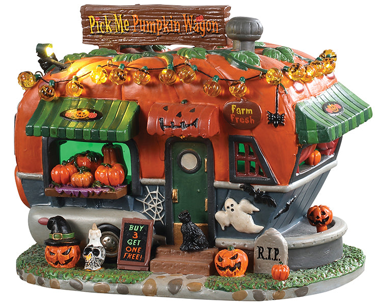 LEMAX Pick Me Pumpkin Wagon, Battery Operated (4.5V) #95444